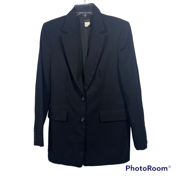 J Crew Women's black 100% wool blazer size 6 lined